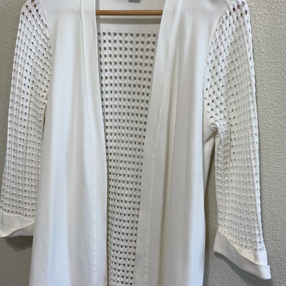 Lauren Michelle White Open Knit Cardigan - Picture 3 of 8